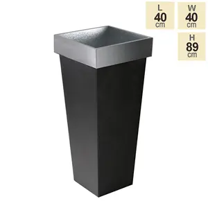 Primrose Zinc Tall Flared Square Outdoor Planter 89cm