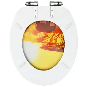 WC Toilet Seats with Soft Close Lid 2 pcs MDF Savanne Design