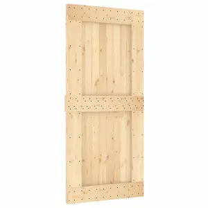 Berkfield Sliding Door with Hardware Set 95x210 cm Solid Wood Pine