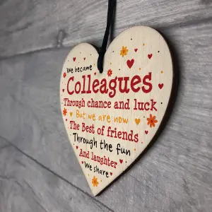 Handmade Wooden Hanging Heart Sign Gift For Colleague Leaving Work Job Keepsake Gift For Friend Co Worker