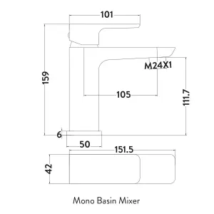 Brushed Brass Gold Muro Mono Basin Mixer Tap t71