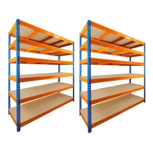 2 Bays of 6 Tier ULTRA HEAVY DUTY Storage Racking 1800h x 1800w x 600d mm 350kg