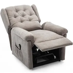 Barnsley Fabric Electric Single Motor Riser Rise Recliner Lift Mobility Tilt Armchair Beige