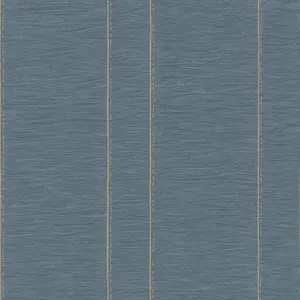 Galerie Palazzo Blue Pleated Stripe Embossed Wallpaper