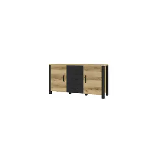 Monango 147 Cm Wide 3 Drawer Sideboard Grand Natural Oak