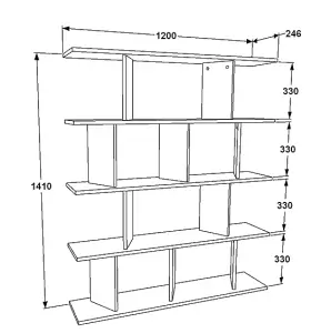 Decorotika 5-tier Grace Bookcase Bookshelf Shelving Unit Display Unit - White