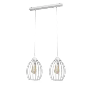 Luminosa Dali Straight Bar Pendant Ceiling Light White 50cm