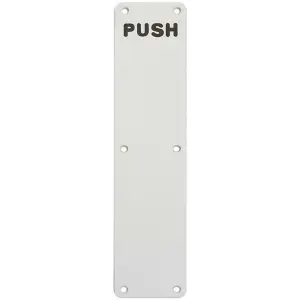 Push Engraved Door Finger Plate 350 x 75mm Satin Anodised Aluminium