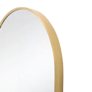 Loy Oval Metal Framed Wall Mounted Vanity Mirror Gold