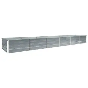 Berkfield Garden Raised Bed Galvanised Steel 480x80x45 cm Grey