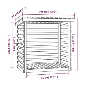 Berkfield Firewood Rack 108x73x108 cm Solid Wood Pine