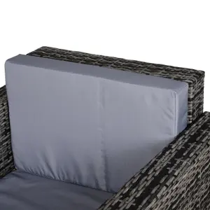 Garden Patio Rattan Wicker Furniture Single Cube Chair Sofa Outdoor Grey