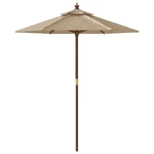 Berkfield Garden Parasol with Wooden Pole Taupe 196x231 cm