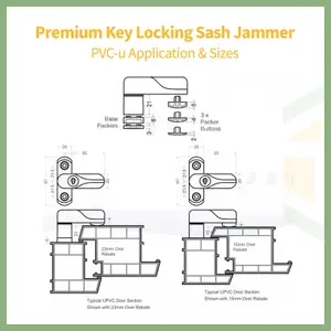 Premium Key Locking Sash Jammer Window Lock (2 Pack) - Caramel