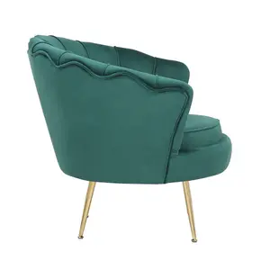 Velvet Emerald Green Daisy Accent Chair