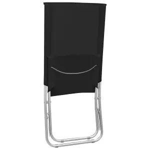 Berkfield Folding Beach Chairs 2 pcs Black Fabric