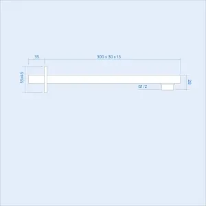 Nes Home 300mm Rectangular Wall Mounted Shower Arm Chrome