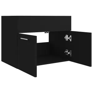 Berkfield Sink Cabinet Black 60x38.5x46 cm Engineered Wood