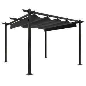 Berkfield Garden Gazebo with Retractable Roof 3x3 m Anthracite