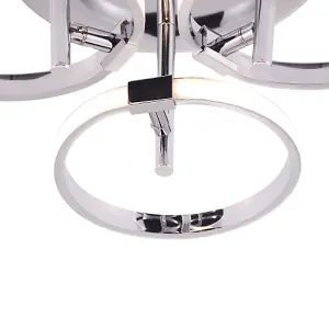 Modern Adjustable Polished Chrome Plated Halo Rings LED Ceiling Lighting Fitting