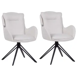 Set of 2 Chairs AVELAR Light Beige