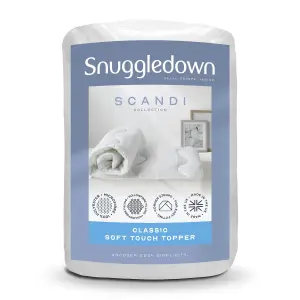 Snuggledown Scandinavian Hollowfibre Mattress Topper, Medium Support, Single