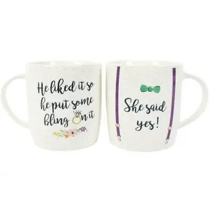 Something Different She Said Yes China Mug Set Multicolour (One Size)