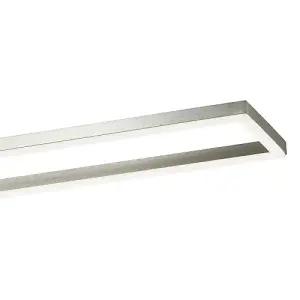 Modern LED Strip Ceiling Light Fitting in Brushed Nickel Perfect for Kitchens