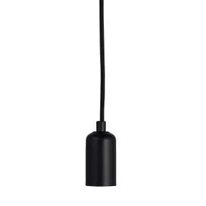 Hanging Ceiling Pendant Light & Rose Kit Matt Black Industrial Adjustable Lamp