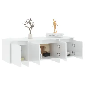 Berkfield TV Cabinet High Gloss White 120x30x40.5 cm Engineered Wood