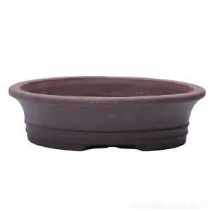 Unglazed Bonsai Pot Oval - 26cm x 21cm x 6cm - YB1131