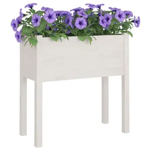 Berkfield Garden Planter White 70x31x70 cm Solid Pinewood