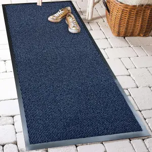 Heavy Duty Rubber Barrier Non Slip Door Mat Runner Rugs ( Navy Blue 60 x 80cm)