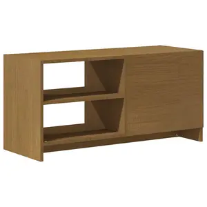 Berkfield TV Cabinet Honey Brown 80x31x39 cm Solid Pinewood