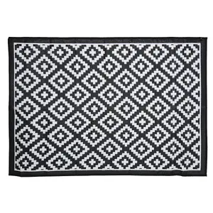 Charles Bentley Diamond Pattern Lightweight Waterproof Indoor/Patio Large Rug