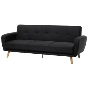 Beliani Traditional 3 Seater Sofa FLORLI Black