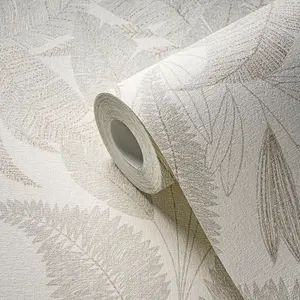 Galerie Welcome Home Beige Botanical Leaves Wallpaper