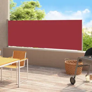 Berkfield Patio Retractable Side Awning 220x500 cm Red