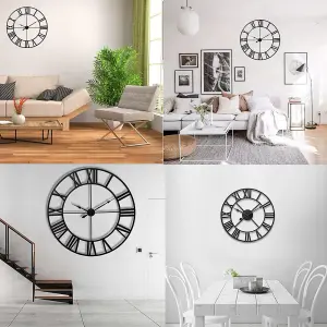 Silent Roman Numeral Wall Clocks for Living Room Kitchen 400mm