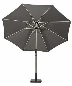 3m Grey Crank and Tilt Parasol Brushed Aluminium Pole