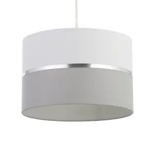 Inlight Isonoe Grey & white Drum Light shade (D)30cm