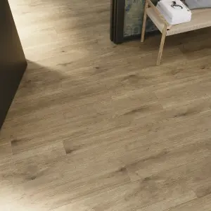 GoodHome Bicester Wide Honey Structured Oak effect Laminate flooring Sample