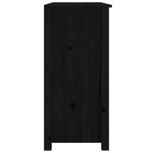 Torres 100Cm 2 Drawer Solid Wood Highboard Black