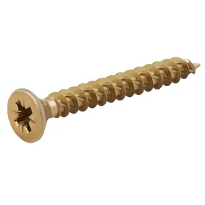 TurboDrive Pozidriv Yellow-passivated Steel Screw (Dia)4mm (L)30mm, Pack of 500