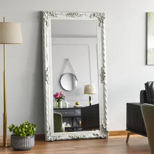 White Oversize Retro Rectangular Full Length Mirror