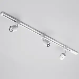 Litecraft Soho White 3 Head 1m Straight Kitchen Ceiling Light with LED Bulbs