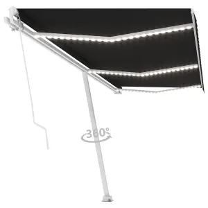 Berkfield Manual Retractable Awning with LED 600x300 cm Anthracite