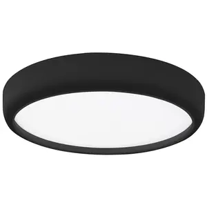 Milagro Gea Black LED Ceiling Lamp A Stylish Contemporary 39CM 36W Light With Remote Control And Low Energy Light Source