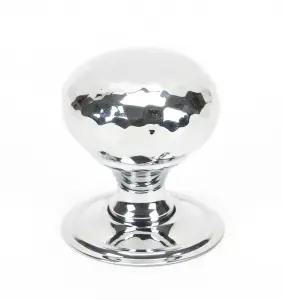 From The Anvil Polished Chrome Hammered Mushroom Cabinet Knob 32mm