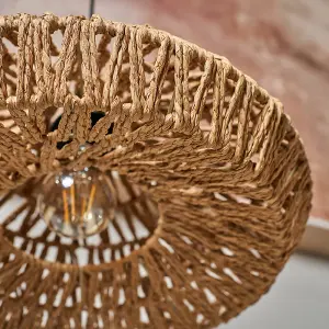 ValueLights Hamilton Natural Woven Natural Ceiling Pendant Light Shade Weave Rope Lampshade